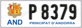License plate of Andorra, Cars (A 1234)