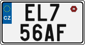 License plate of the Czech Republic, Electric vehicles