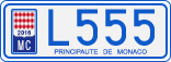 License plate of Monaco, Cars