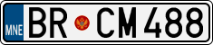 License plate of Montenegro, Cars