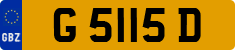 License plate of Gibraltar, Regular car plates (G 1234 A)