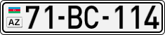 License plate of Azerbaijan, Cars