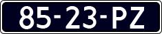 License plate of the Netherlands, Cars