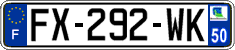 French license plate, SIV (ordinary)