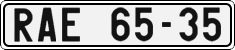 License plate of the Czech Republic, Cars (1960)