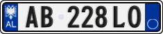License plate of Albania, Cars (2011)