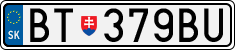 License plate of Slovakia, Cars