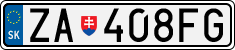 License plate of Slovakia, Cars