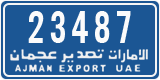 License plate of the UAE, Ajman, Export transit plates
