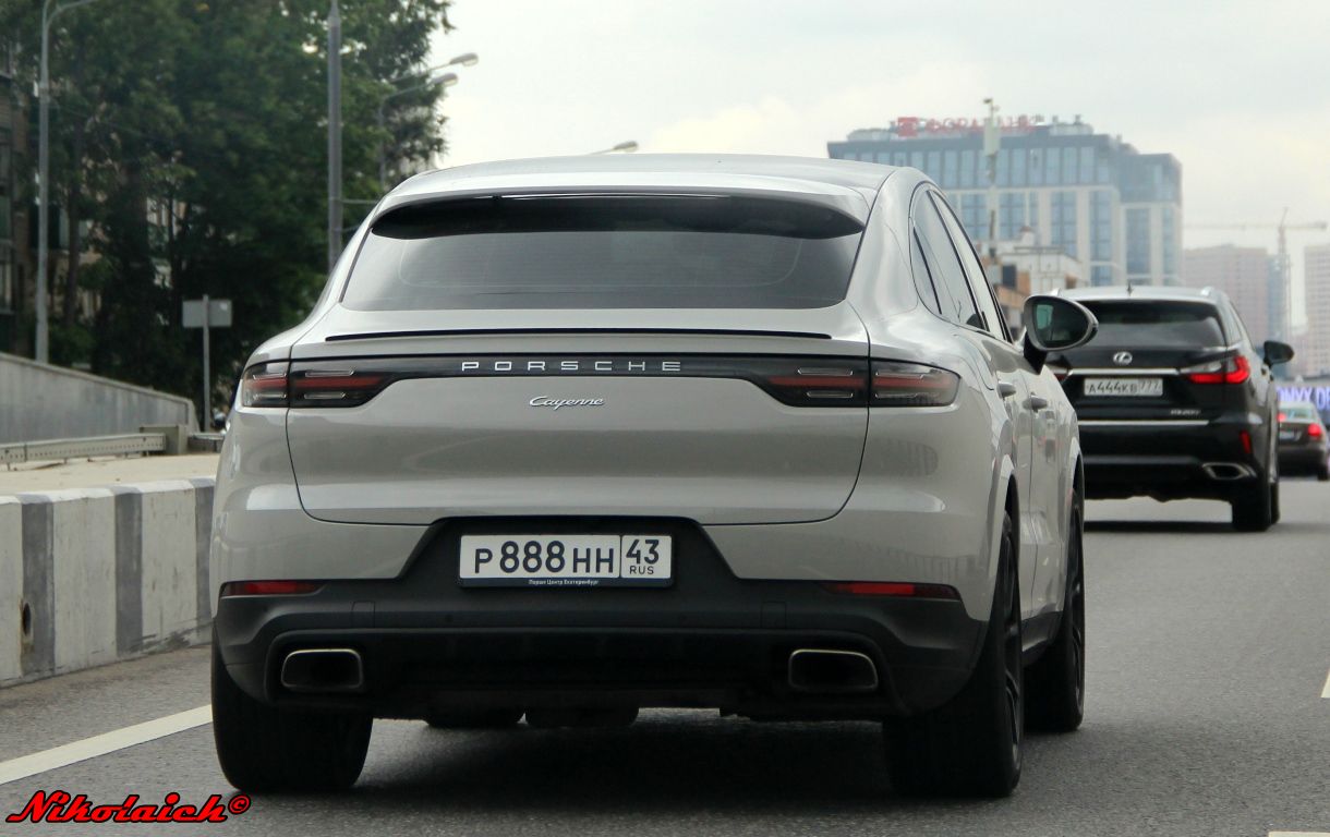 р 888 нн 43, Porsche Cayenne 3rd gen Coupé (PO536; 9Y3), 2019–2023