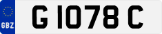 License plate of Gibraltar, Regular car plates (G 1234 A)