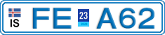 License plate of Iceland, Cars