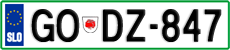 License plate of Slovenia, Cars