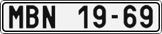 License plate of the Czech Republic, Cars (1960)