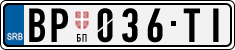 License plate of Serbia, Cars