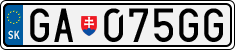 License plate of Slovakia, Cars