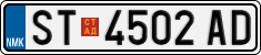License plate of North Macedonia, Regular plates (2012)