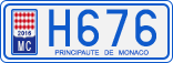 License plate of Monaco, Cars