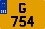 License plate of Gibraltar, Regular car plates (G 12345)