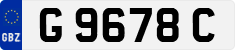License plate of Gibraltar, Regular car plates (G 1234 A)