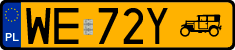 License plates of Poland, Oldtimers
