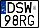 License plates of Poland, Special vehicles and motorcycles