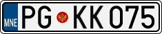 License plate of Montenegro, Cars