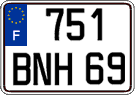 French license plate, FNI