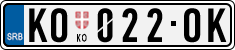 License plate of Serbia, Cars