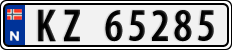 License plate of Norway, Cars