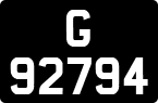 License plate of Gibraltar, Regular car plates (G 12345)