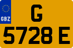 License plate of Gibraltar, Regular car plates (G 1234 A)