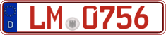 German license plate, Red license plates
