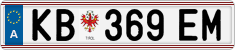 License plate of Austria, Regular plates