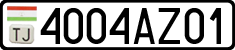 License plate of Tajikistan, Private owners (2009)