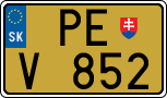License plate of Slovakia, Export transit plates