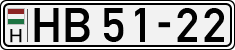 license plates of Hungary, Army (1990)