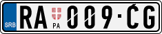 License plate of Serbia, Cars