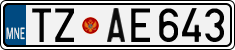 License plate of Montenegro, Cars