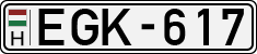 license plates of Hungary, Cars (1990)
