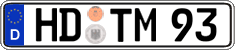 German license plate, Regular plates