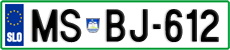 License plate of Slovenia, Cars