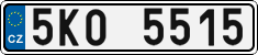 License plate of the Czech Republic, Cars (2001)