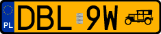 License plates of Poland, Oldtimers