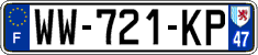 French license plate, SIV (temporary)