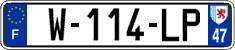 French license plate, SIV (garage)