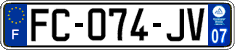 French license plate, SIV (ordinary)