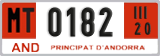 License plate of Andorra, Provisional (1234)