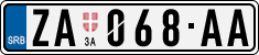 License plate of Serbia, Cars