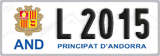 License plate of Andorra, Cars (A 1234)